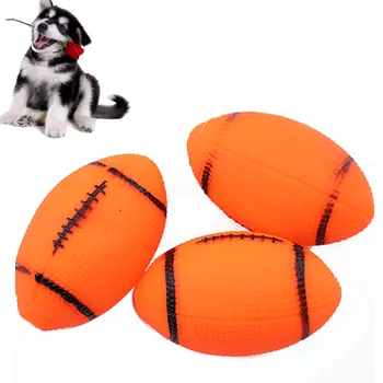 Игрушки для домашних собак, Звучащая Жевательная Скрипучая игрушка для собак, щенков, Футбол, собак, мяч для регби, 1 шт.