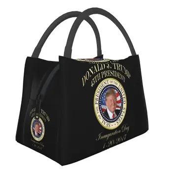 Изготовленные на заказ сумки для ланча с Дональдом Трампом, Женский термоохладитель, Изолированный Ланч-бокс для офисных путешествий, Сумка для хранения свежих фруктов