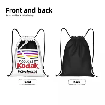 Изготовленные на заказ сумки Kodaks на шнурке Для мужчин и женщин, легкий рюкзак для хранения в спортивном зале с полихромным логотипом Изображение 2