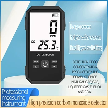 Измеритель концентрации углекислого газа, детектор угарного газа с температурным тестом, звуковая световая сигнализация Изображение 2
