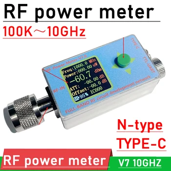 Измеритель радиочастотной мощности N-type 100K-10G V7 TYPE-C USB Для передачи Данных Детектор мощности TTL Коммуникационное Программное Обеспечение Усилитель Радиолюбителей