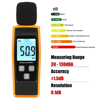 Измеритель уровня звука RZ Ручной Измеритель Уровня шума Измеритель уровня звука 30-130 дБ Децибел Sonometros Мини Цифровой Измеритель звука