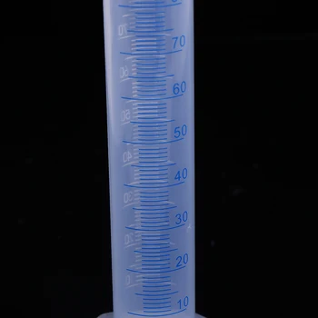 измерительный цилиндр объемом 100 мл с синей шкалой, устойчивый к кислотам и щелочам измерительный цилиндр Изображение 2