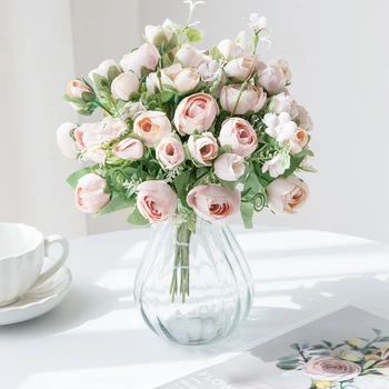 Искусственные цветы, букет из шелковых роз, реквизит для фотосессии 