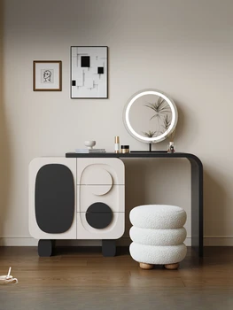 Итальянский минималистичный туалетный столик, шкаф для хранения вещей, Встроенная спальня, современный минималистичный выдвижной столик для макияжа