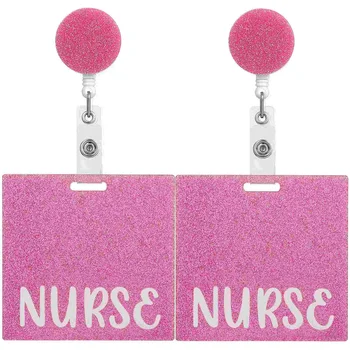 Карточка для бейджа медсестры, значок медсестры, приятель, Выдвижная катушка для бейджа, зажим для бейджа, Розовый горизонтальный держатель для бейджа, аксессуары для бейджей медсестер