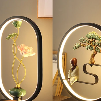 Китайская настольная лампа, спальня, прикроватная лампа, Творчество в стиле дзен, персонализированный пульт дистанционного управления, сенсорный USB, интеллектуальный lotus orn