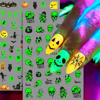 Клейкие наклейки для ногтей Высокого качества, уникальный и стильный дизайн ногтей, Наклейка для ногтей на Хэллоуин, Паутина, Наклейка для ногтей, Забавный 3D