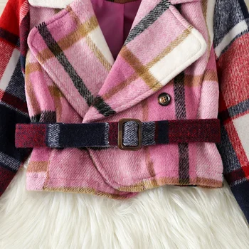 Клетчатая куртка для маленьких девочек, пальто, верхняя одежда, осень-зима, теплая одежда, Фланелевая одежда