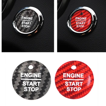 Кнопка запуска и остановки автомобиля из углеродного волокна, Накладка, наклейка, переключатель, Автоаксессуары для Ford F150 Explorer Mondeo