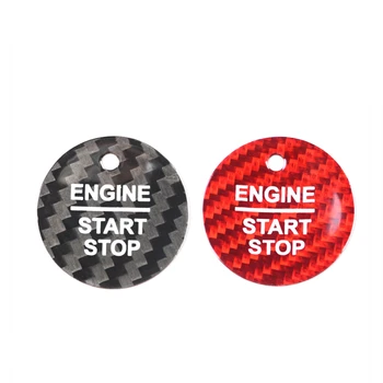 Кнопка запуска и остановки автомобиля из углеродного волокна, Накладка, наклейка, переключатель, Автоаксессуары для Ford F150 Explorer Mondeo Изображение 2