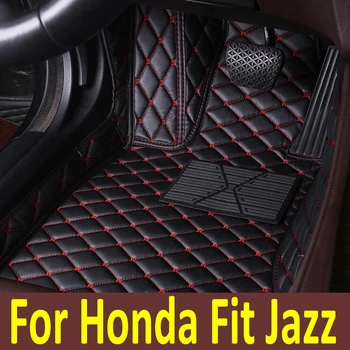 Ковры Автомобильные коврики для Honda Fit Jazz 2007 2006 2005 2004 Автостайлинг интерьера Защита Водонепроницаемых кожаных ковриков для украшения