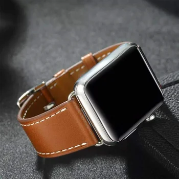 Кожаный ремешок для Apple watch band 44мм 40мм 38мм 42мм 45мм 41мм iWatch Single tour браслет Apple watch series 7 6 5 ремешок для часов Изображение 2