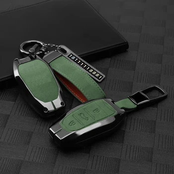 Кожаный Чехол Для Ключей Автомобиля из Сплава Zine для Peugeot 408 3008 2008 508l 5008 301 Remote Key Fob Shell Holder Protecter Keychian