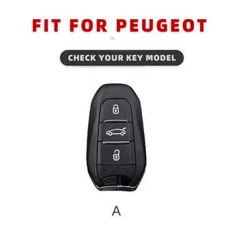 Кожаный Чехол Для Ключей Автомобиля из Сплава Zine для Peugeot 408 3008 2008 508l 5008 301 Remote Key Fob Shell Holder Protecter Keychian Изображение 2