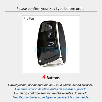 Кожаный чехол для ключей от автомобиля, смарт-брелки с дистанционным управлением, Защитная крышка, Брелок-держатель для Hyundai Grandeur Azera Genesis Santa Fe Equus Изображение 2