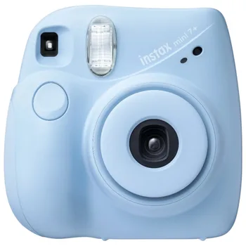 Комплект Fujifilm INSTAX Mini 7+ (пленка в 10 упаковках, альбом, чехол для фотоаппарата, наклейки), светло-голубой, в совершенно новом состоянии. Изображение 2