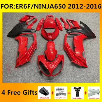 Комплект мотоциклетных обтекателей подходит для ER-6F EX 650 NINJA 650 ER6F ninja650 2012 2013 2014 2015 2016 полные комплекты обтекателей красный черный