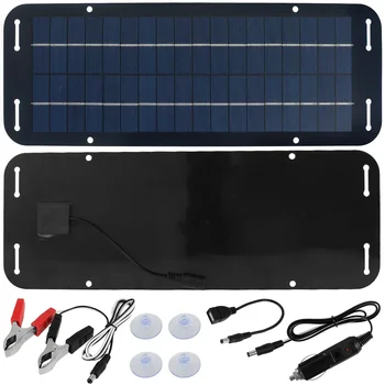 Комплект солнечных панелей 12V IP65 Водонепроницаемое зарядное устройство на солнечной энергии Портативный комплект зарядных устройств на солнечной энергии с 4 присосками Высокая эффективность Изображение 2