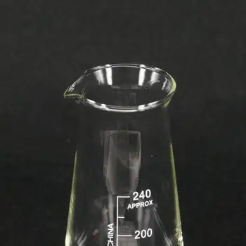 конический стакан из лабораторного Боро-стекла объемом 250 мл с трехугольным лабораторным стеклом Philips Chemistry Ware Изображение 2