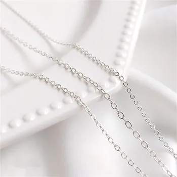 Корейская медная цепочка, покрытая чистым серебром S925, O-образная цепочка с крестом, Свободная цепочка, ожерелье ручной работы, ювелирные аксессуары