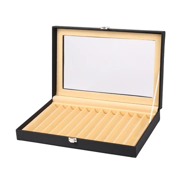 Коробка для ручек с 12 ручками, Кожаная коробка для дисплея ручек, Коробка для хранения ручек из искусственной кожи, кожаный пенал для карандашей, Коробка для хранения Изображение 2