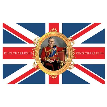 Король Чарльз III Юнион Джек Флаг Восходит Соединенное Королевство Великобритания Король Полиэстер Печать Флага Открытый Декор Сувенирный Флаг