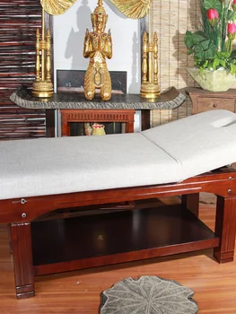 Косметическая кровать из массива дерева, массаж тела, прижигание и физиотерапия Изображение 2