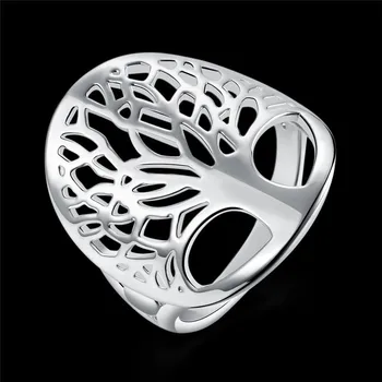 Красивое кольцо с древом жизни из стерлингового серебра 925 пробы, полые модные благородные женские дизайнерские подарки для мужчин, унисекс, милые