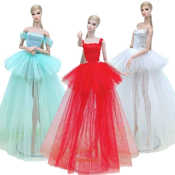 Красочное модное кукольное платье для Барби, наряды, многослойные свадебные платья, аксессуары для кукол 1/6 BJD, детские игрушки Изображение 2