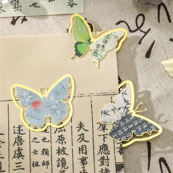 Креативная металлическая закладка с бабочкой, Книжный маркер, держатель для страниц, украшение для блокнота, Канцелярские принадлежности Kawaii, Канцелярские принадлежности для чтения Изображение 2