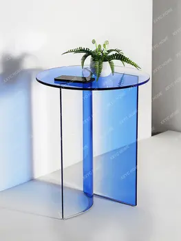 Креативный приставной столик Градиентного цвета круглый журнальный столик Диван в гостиной Маленький журнальный столик Light Luxury Изображение 2