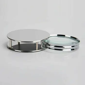 Круглое металлическое Складное портативное увеличительное стекло высокой четкости 5x60 мм, Карманная портативная Лупа для чтения