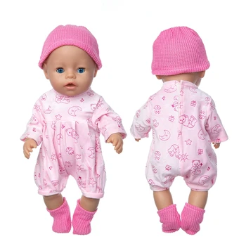 Кукольная Одежда + Шляпа + Носки Подходят Для 17 дюймов 43 см Кукольная Одежда Born Baby Костюм Для Подарка На День Рождения Ребенка