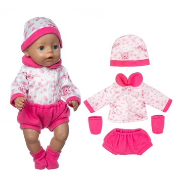 Кукольная Одежда + Шляпа + Носки Подходят Для 17 дюймов 43 см Кукольная Одежда Born Baby Костюм Для Подарка На День Рождения Ребенка Изображение 2