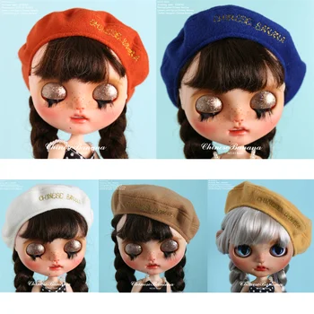 Кукольная шляпа BJD, подходящая для размера Blythe, модный универсальный берет, шляпа художника, добавлены пятицветные аксессуары для кукол