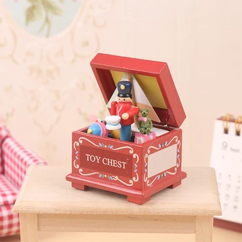 Кукольный домик в миниатюре 1:12 Коробка для игрушек Рождественский Щелкунчик Модель Детские игрушки для ролевых игр Аксессуары для кукольного дома