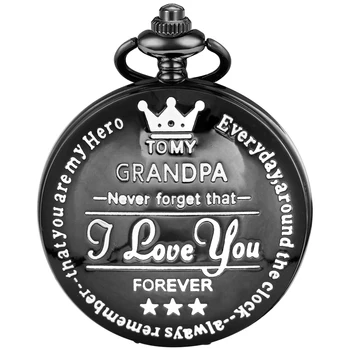 Лучший подарок к празднику для дедушки, кварцевые карманные часы, ожерелье в стиле стимпанк, цепочка для мужчин, женщин, детей, подарок для часов-брелоков