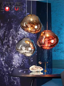 Люстра из вулканической лавы в скандинавском стиле, постмодернистское украшение бара и ресторана, светильник с одной головкой, Креативная личность, Стеклянный шар