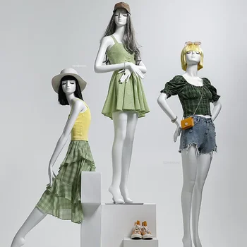 Манекены из магазина одежды, Скандинавская женская одежда, стенд для демонстрации манекенов, Домашний женский манекен на витрине, материал из стекловолокна