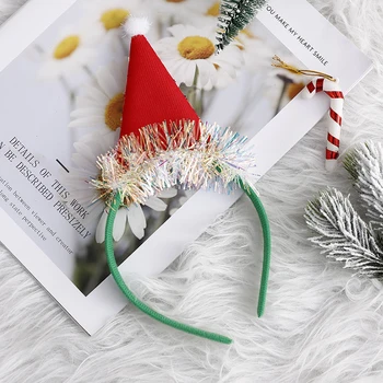 Милая зеленая повязка на голову в виде Рождественской елки, головные уборы, Рождественские подарки для детей 2023, Веселый Рождественский декор для дома, украшения Navidad Изображение 2