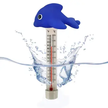 Милый плавающий термометр с уткой, термометр для джакузи, устойчивый к разрушению, Забавный термометр для бассейна с тонкой веревкой для общественного бассейна