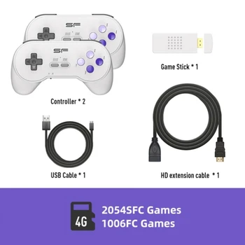 Мини-Игровая Консоль Y2SF Портативная Игровая Консоль Gaming Dual Wireless Gamepad Для SFC SNES NES 900/3000 +Gaming 4k Game Stick