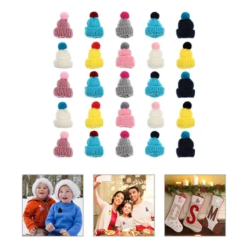 Мини-шляпки для ремесла Рождественская елка украшения поставки DIY искусства для вязания шерстяной пряжи игрушки