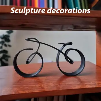 Минималистичная велосипедная скульптура в каркасном стиле, декор для велосипеда, акриловый Креативный декор для велосипедных стен, стильное велосипедное искусство на Рождество Изображение 2