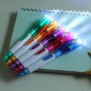 Многофункциональная ручка для ночного чтения с люминесцентным освещением Милые и Креативные Канцелярские принадлежности Новая Уникальная Шариковая ручка со светодиодным фонариком