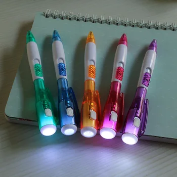 Многофункциональная ручка для ночного чтения с люминесцентным освещением Милые и Креативные Канцелярские принадлежности Новая Уникальная Шариковая ручка со светодиодным фонариком Изображение 2