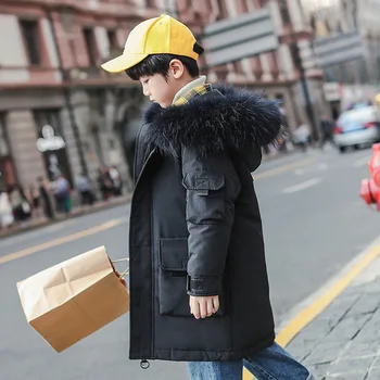Модная детская одежда 2020 года с длинными рукавами и капюшоном для мальчиков, детские пальто Изображение 2
