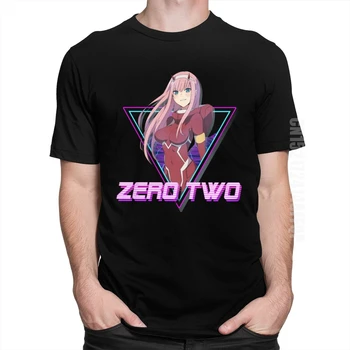 Модная футболка Darling In The Franxx, мужская футболка Vaporwave Zero Two, Эстетичная футболка с аниме, Летние хлопковые топы в японском стиле Изображение 2