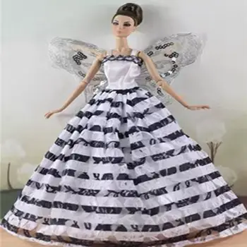 Модное кукольное свадебное платье 2023 Новейшая повседневная одежда Кукольная юбка ручной работы Сделай сам Подарок для девочки 30 см кукла Изображение 2